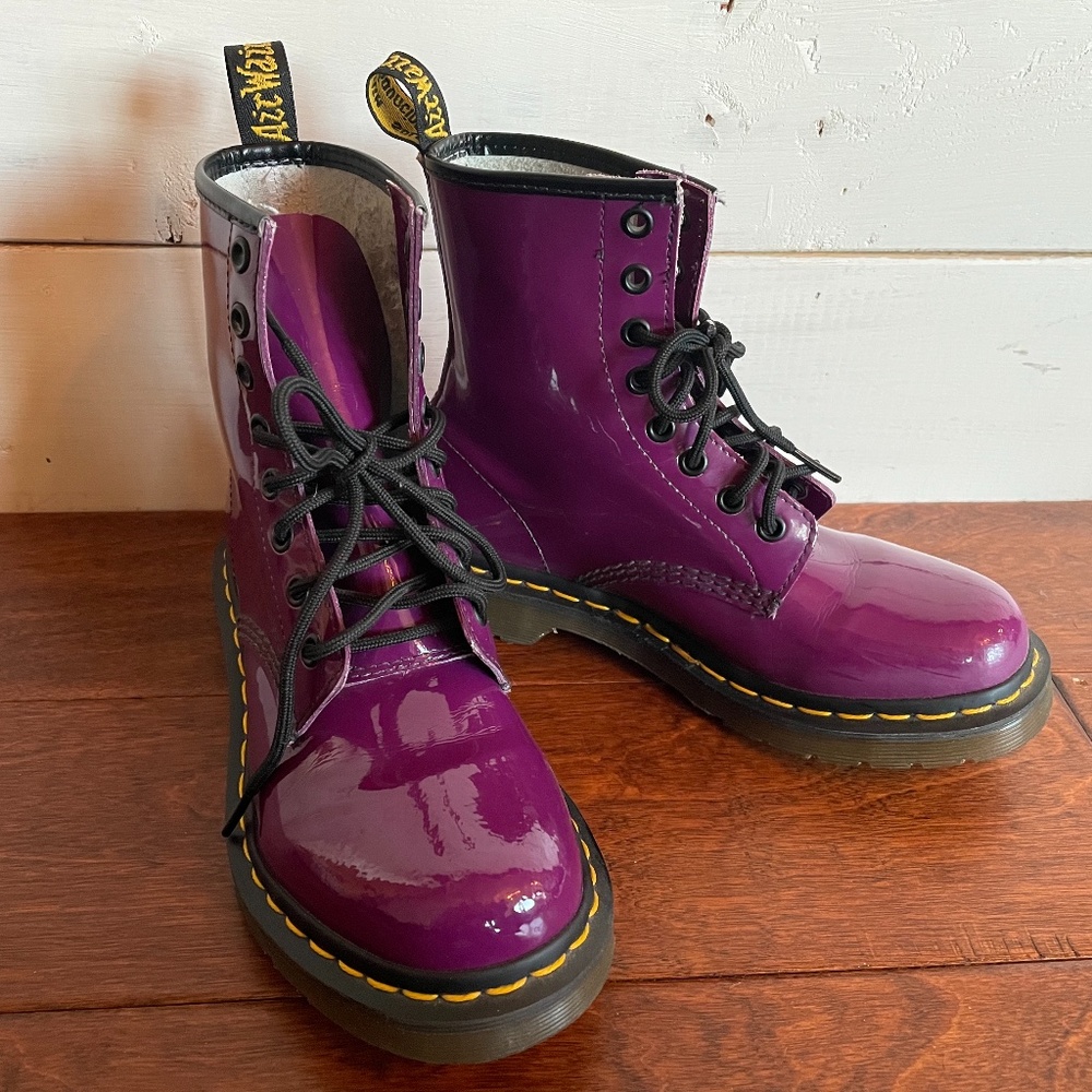 Doc Martens size 6 Purple Patent Leather